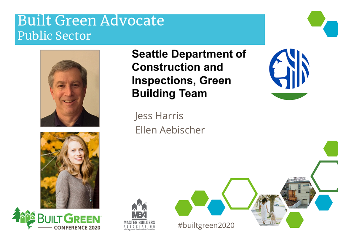 Built Green Hammer Awards, Built Green Advocate, Public Sector—Seattle Department of Construction and Inspections, Green Building Team